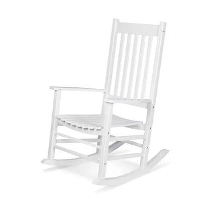 White wooden rocking chair on a white background  