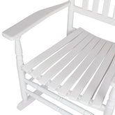 Close-up of a white wooden rocking chair on a white background 