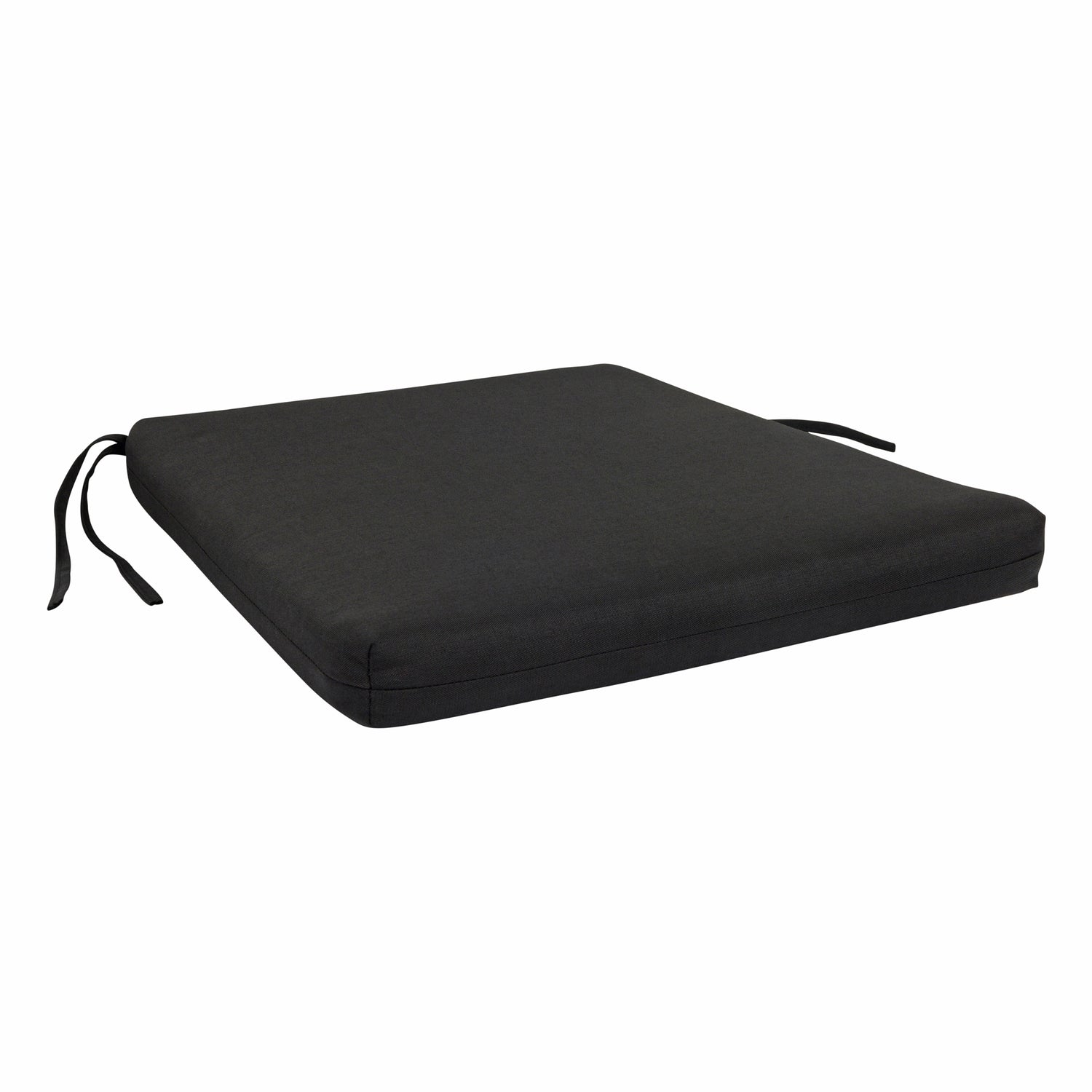 Black seat cushion on white background 