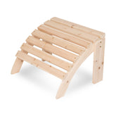 Outdoor cedarwood adirondack ottoman set against a white background. 