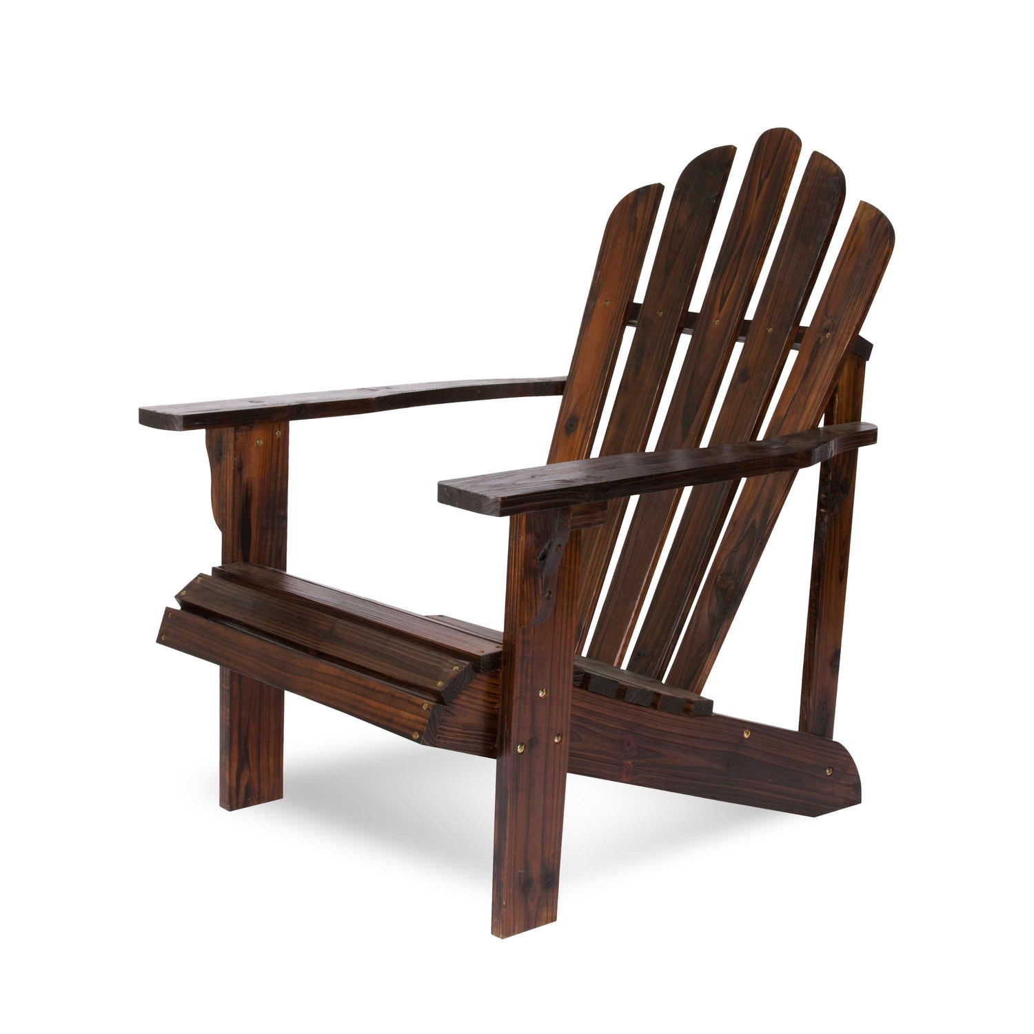 Wooden Adirondack chair on a white background 
