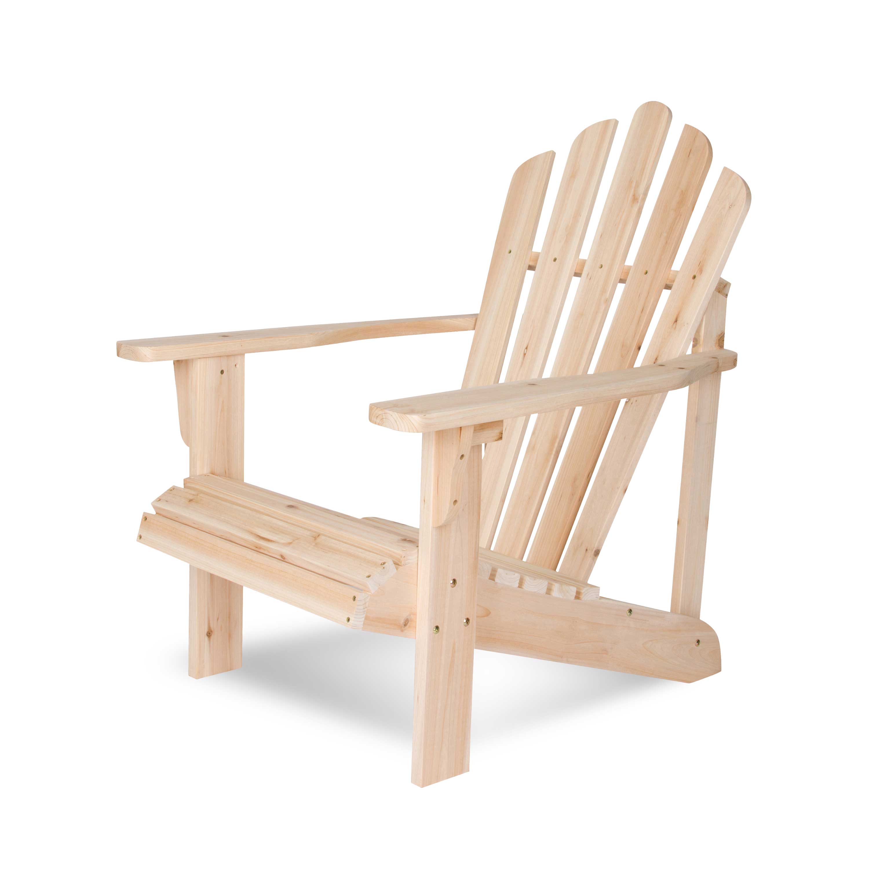 Wooden Adirondack chair on a white background 
