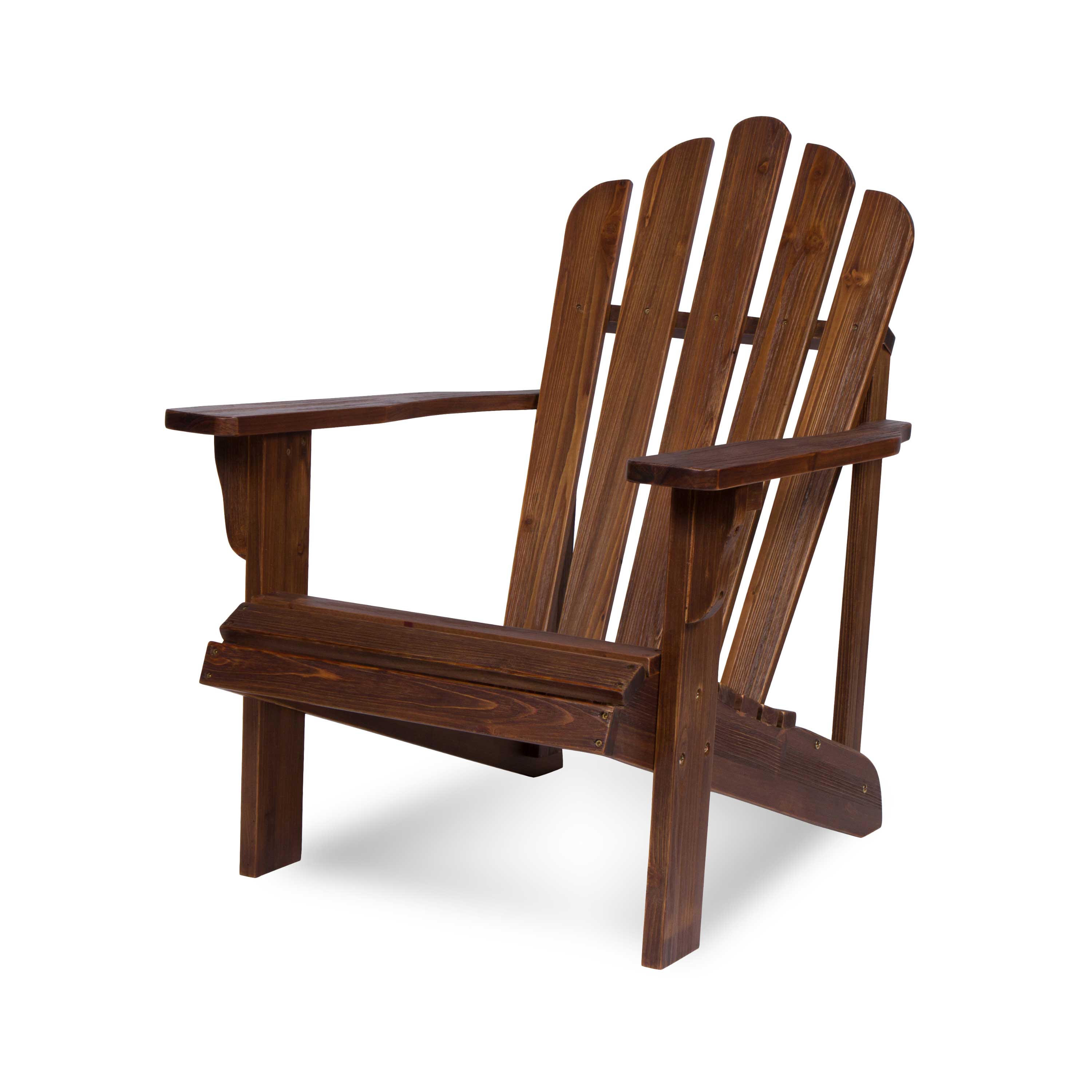 Wooden Adirondack chair on a white background 