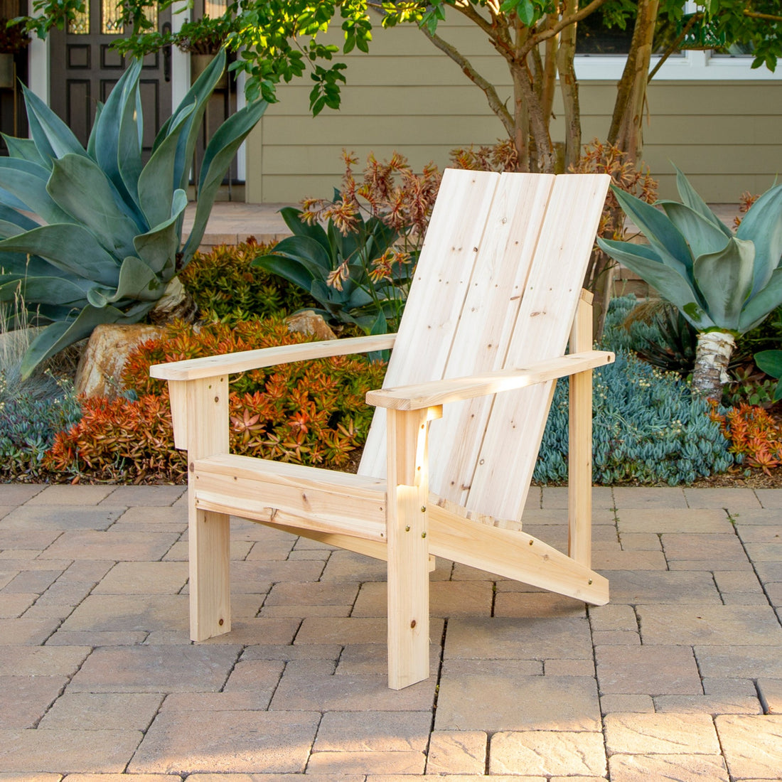 Modern Adirondack Chair, Natural