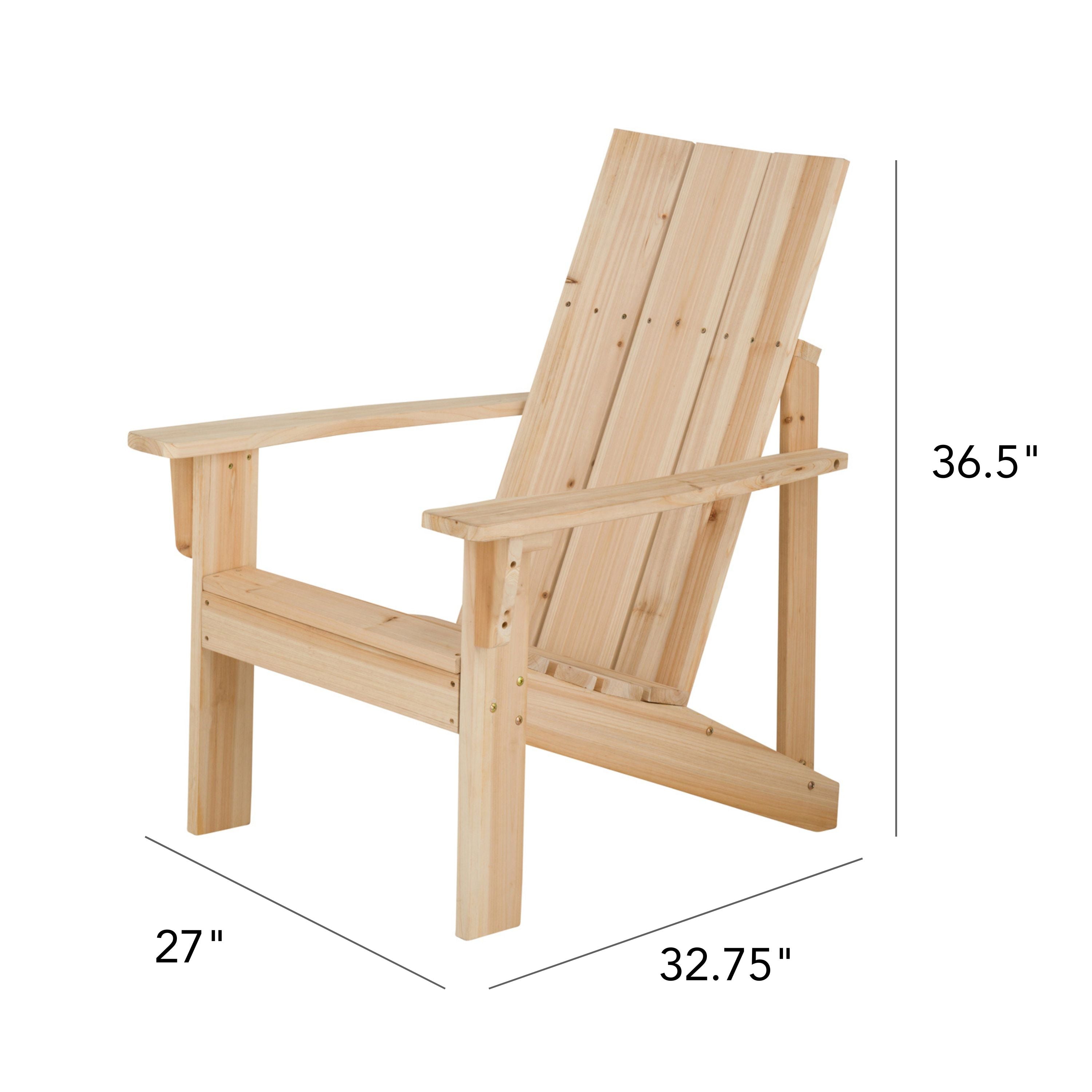 Modern Adirondack Chair, Natural