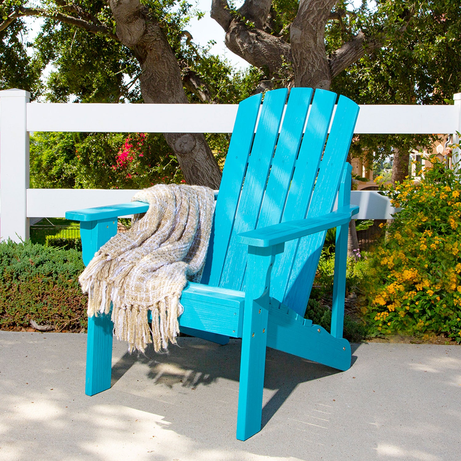 Mid-Century Modern Adirondack Chair, Aqua