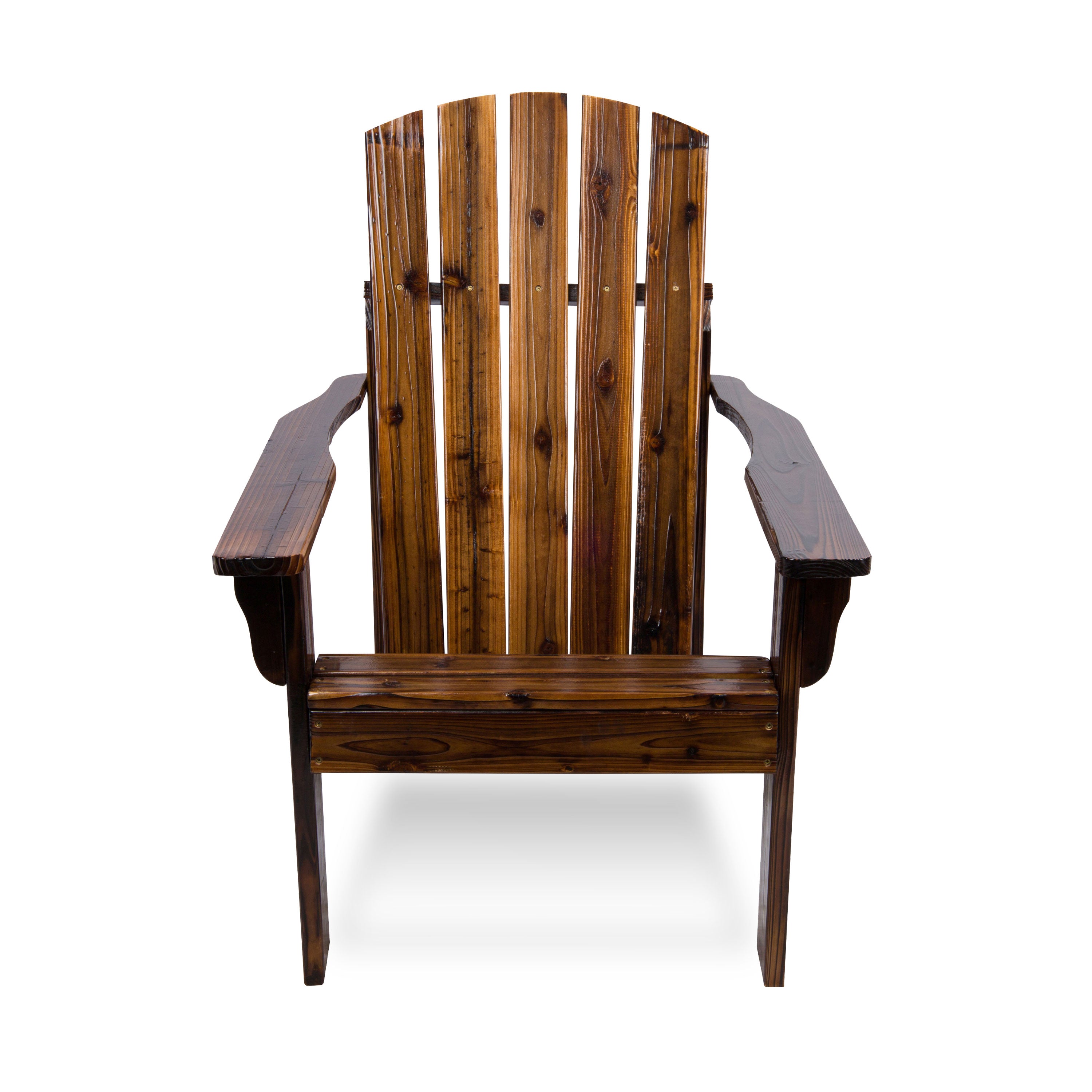 Mid-Century Modern Adirondack Chair, Burnt Brown