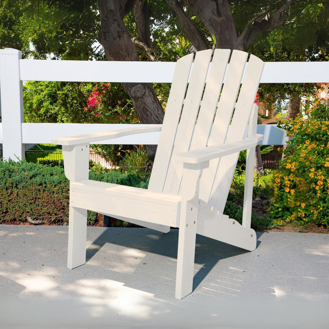 Mid-Century Modern Adirondack Chair, Eggshell White