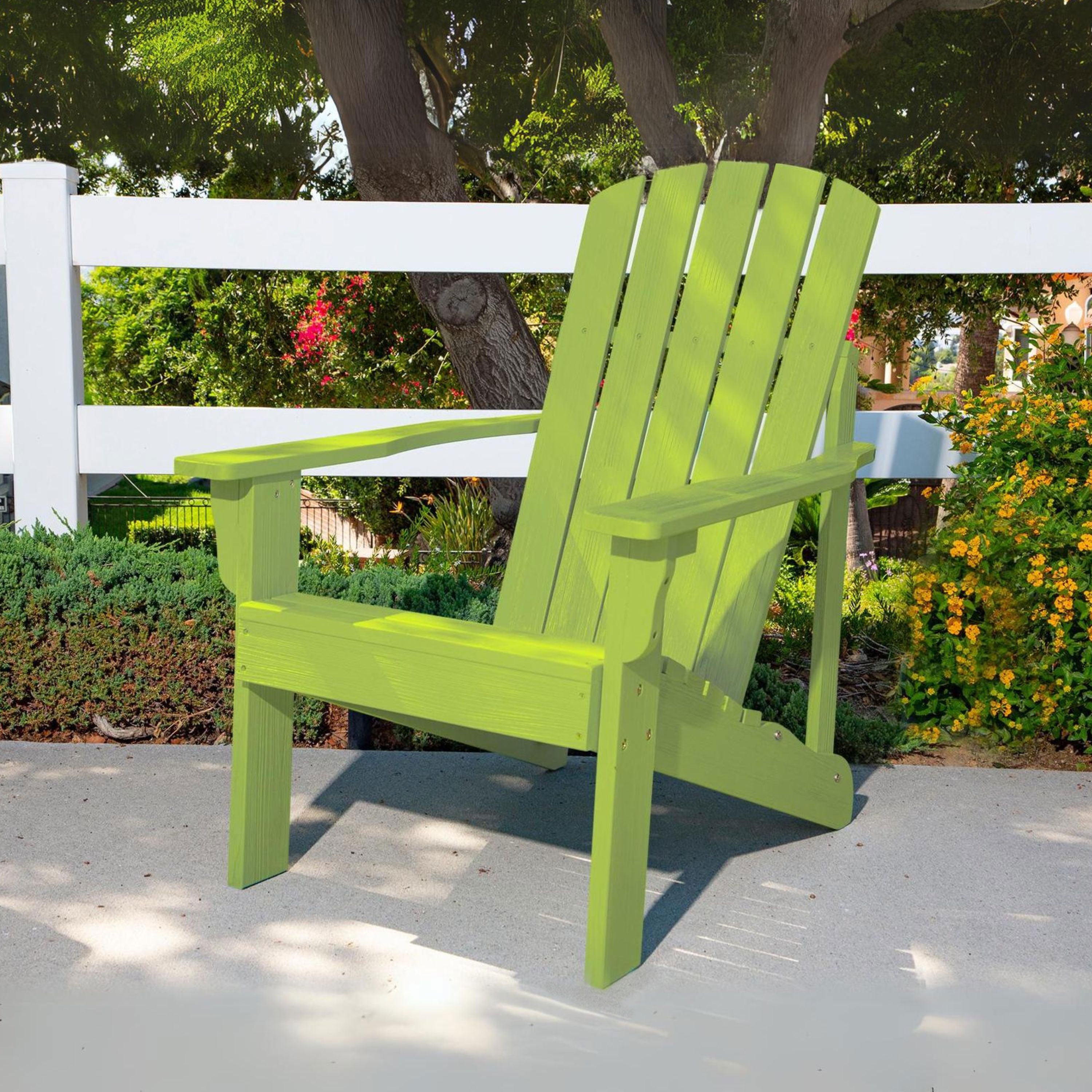 Mid-Century Modern Adirondack Chair, Lime Green