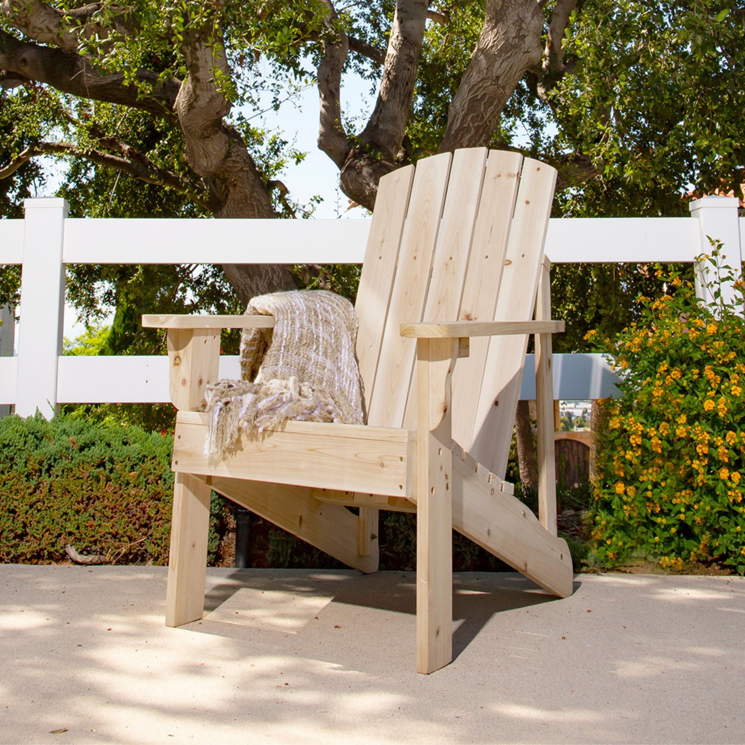 Mid-Century Modern Adirondack Chair, Natural