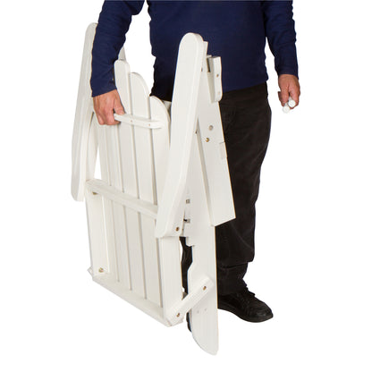 Person holding a white folding gate against a white background 