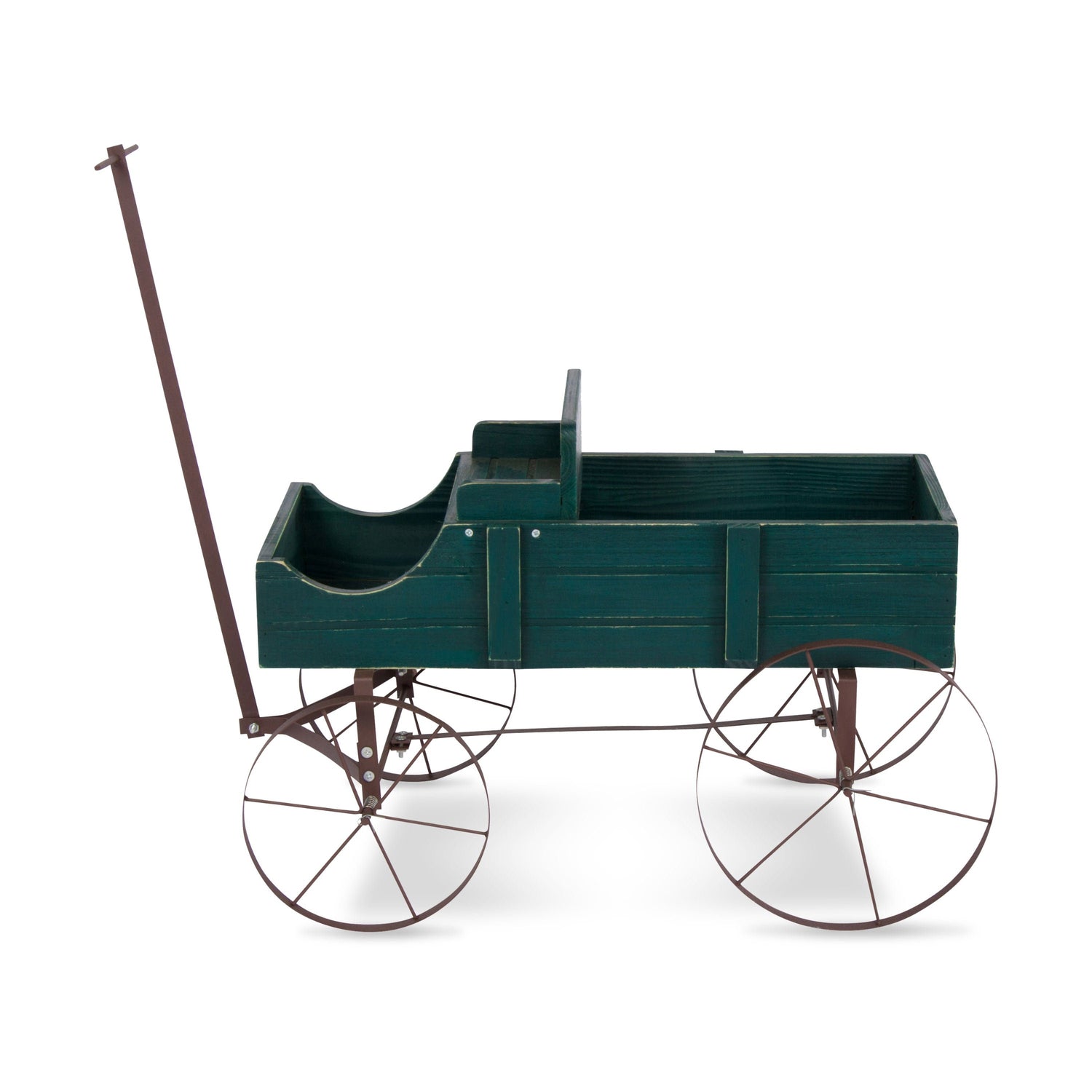 Decorative Buckboard Wagon Garden Planter, Small, Green