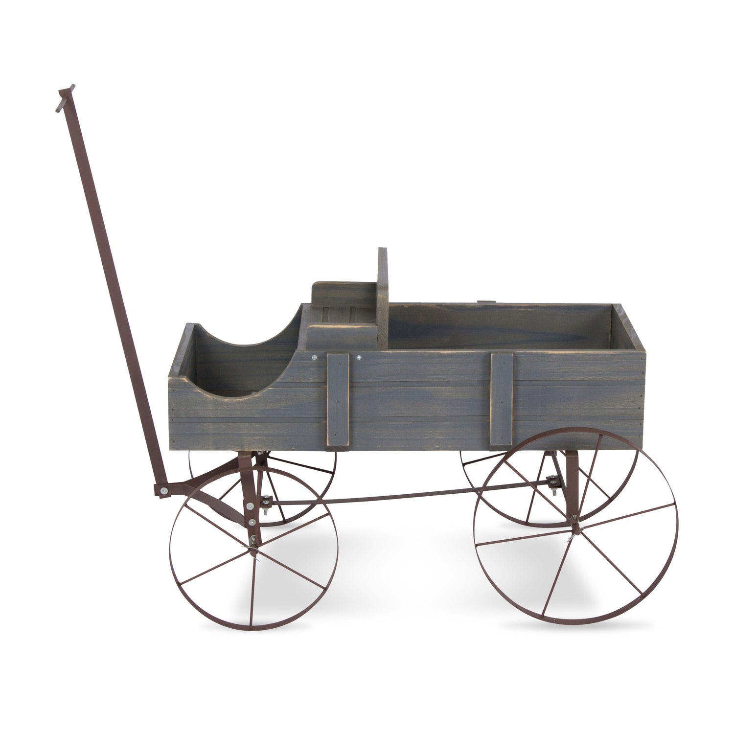 Decorative Buckboard Wagon Garden Planter, Small, Gray