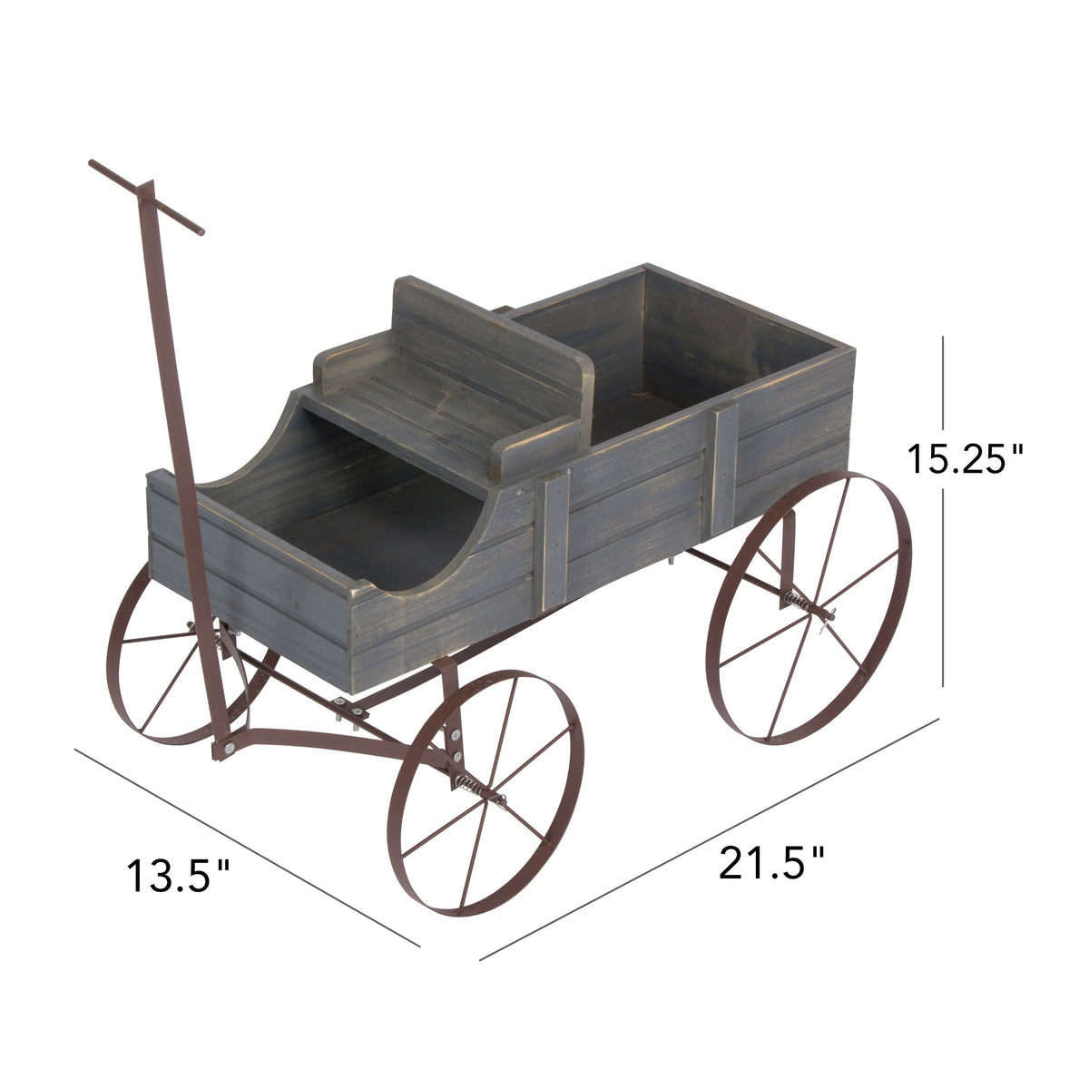 21.5" Decorative Buckboard Wagon Garden Planter