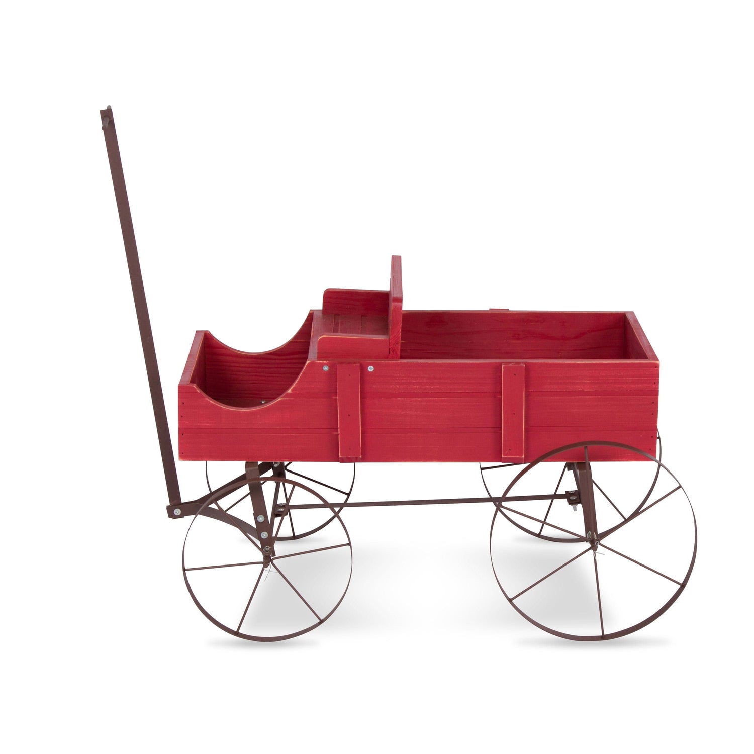 Decorative Buckboard Wagon Garden Planter, Small, Red