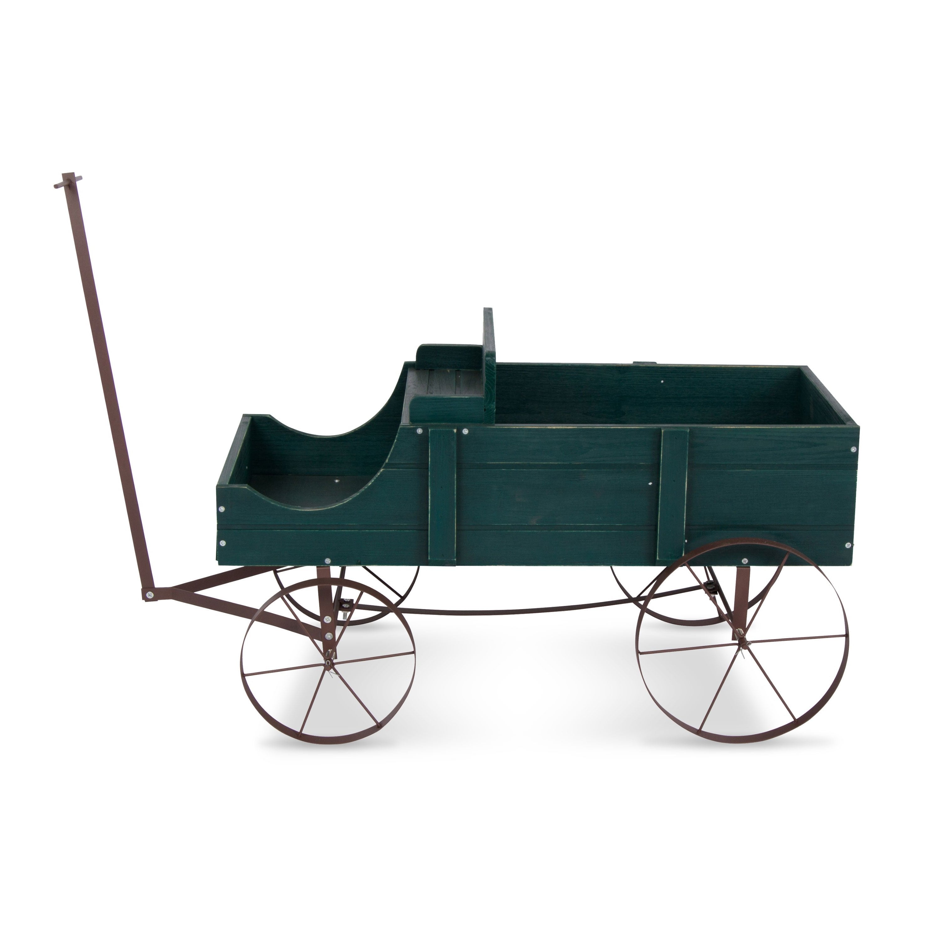 Decorative Buckboard Wagon Garden Planter, Large, Green