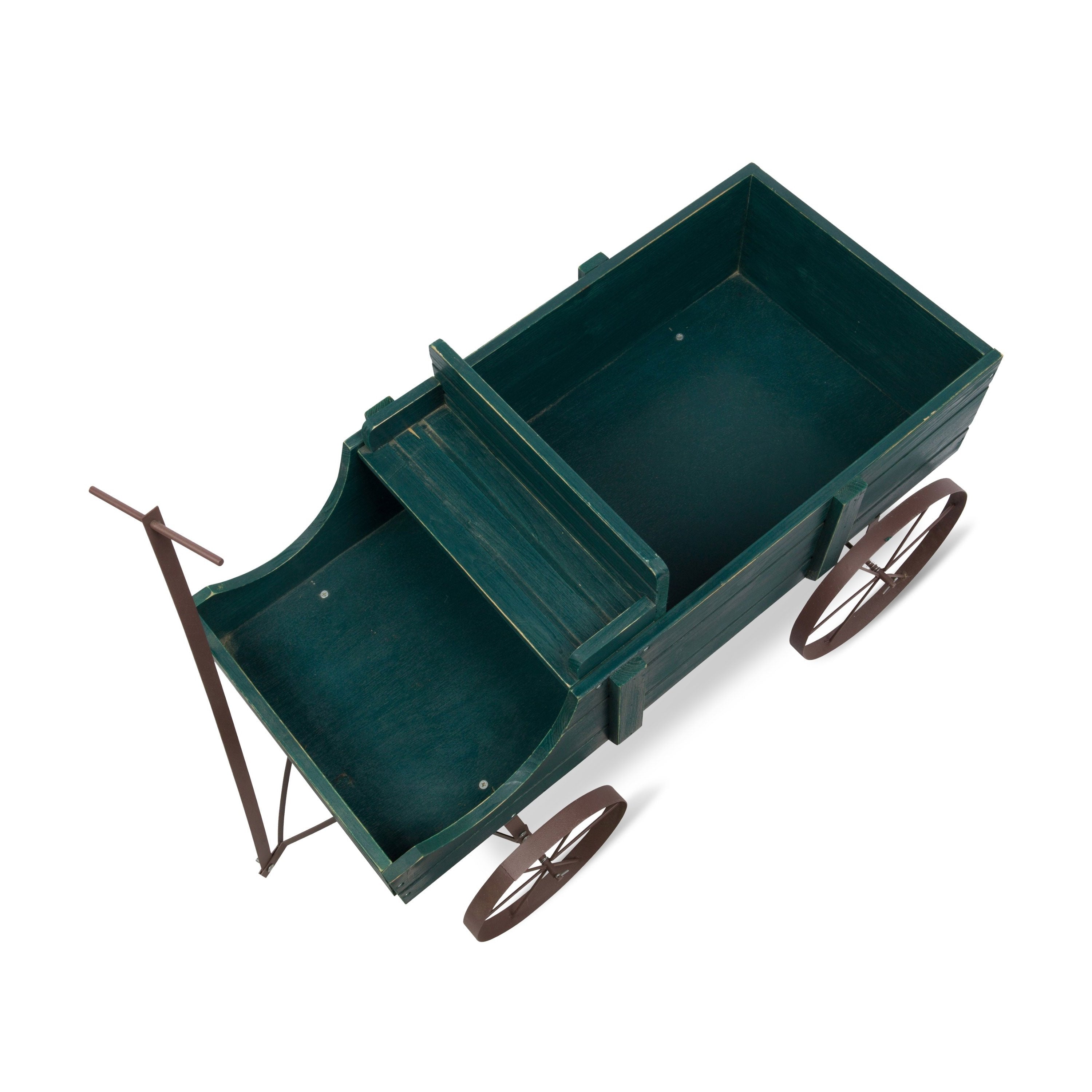 Decorative Buckboard Wagon Garden Planter, Large, Green