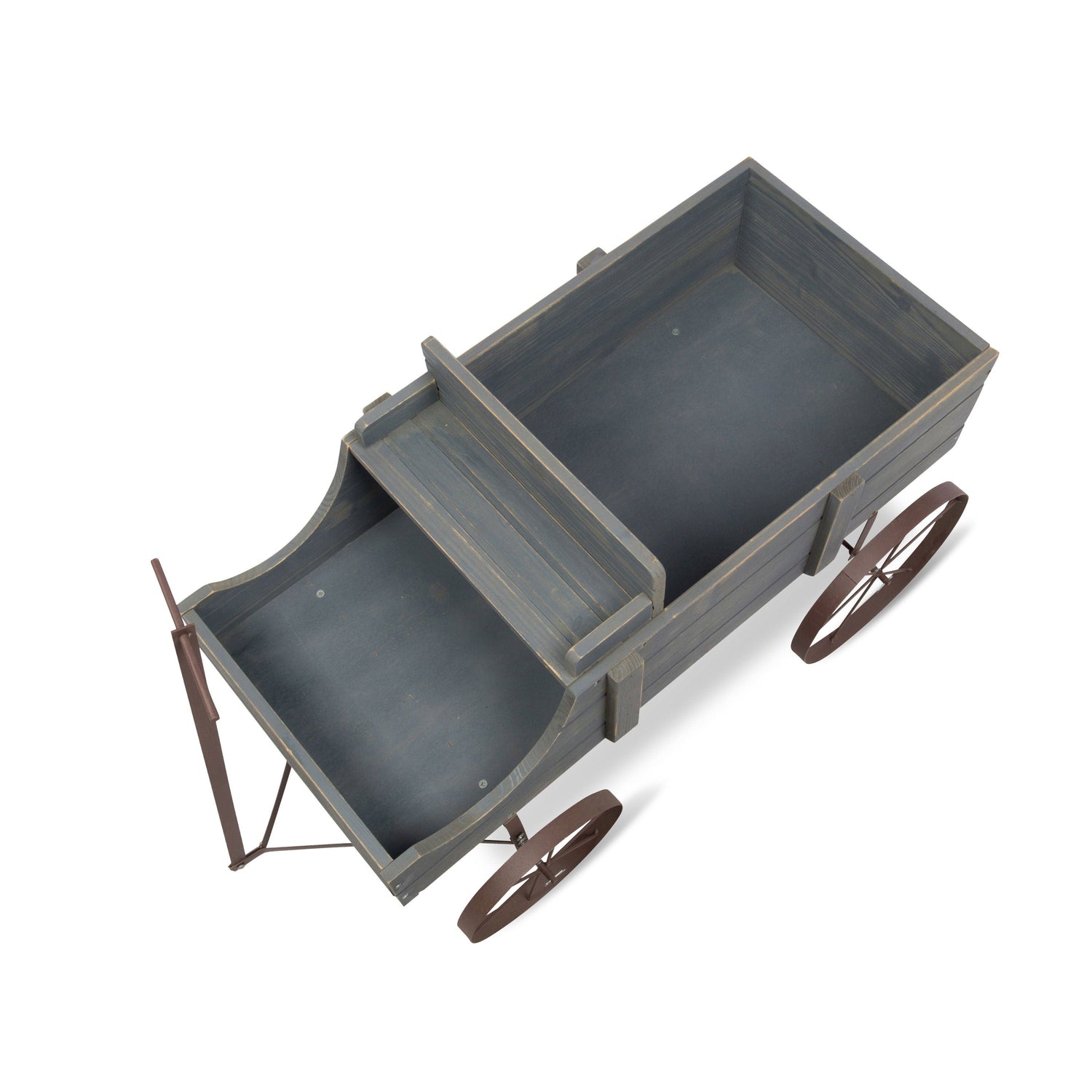 Decorative Buckboard Wagon Garden Planter, Large, Gray