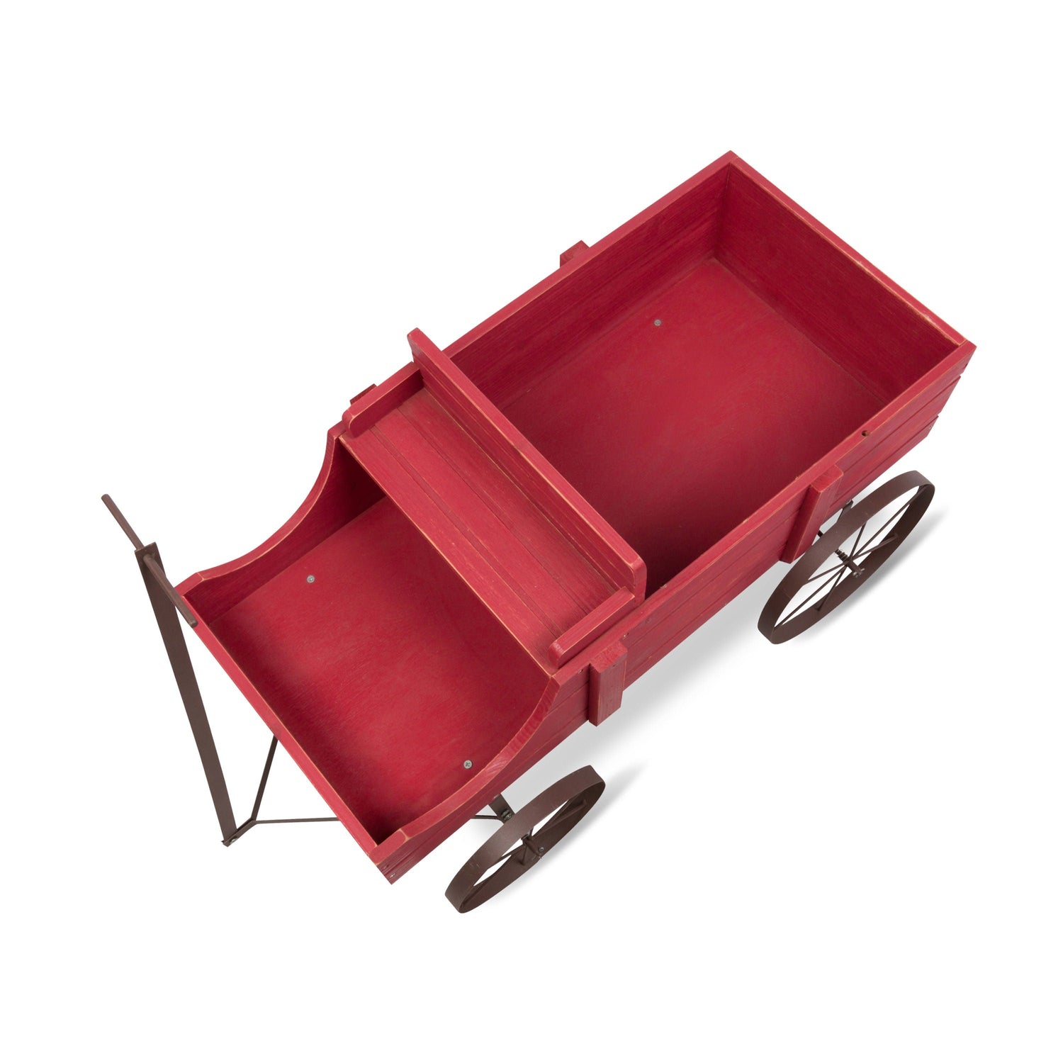 Decorative Buckboard Wagon Garden Planter, Large, Red