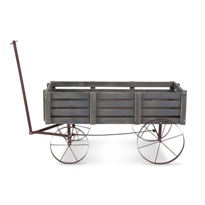 Decorative Wagon Garden Planter, Gray