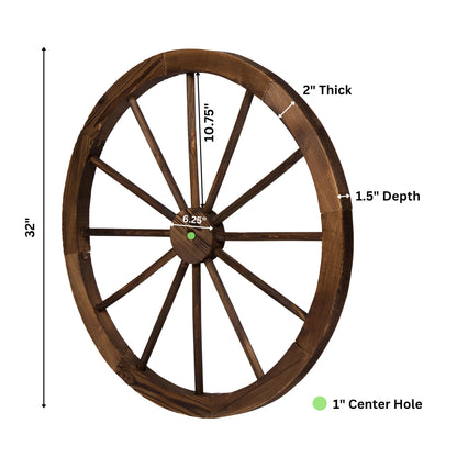 32&quot; Decorative Wagon Wheel/Trellis, Burnt Brown 2pk