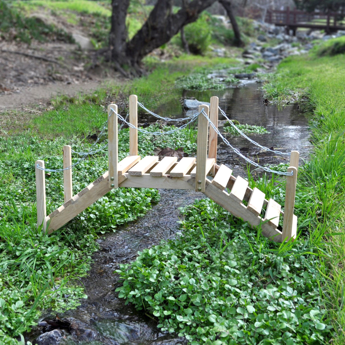 3 Ft. Decorative Cedar Garden Bridge, Natural