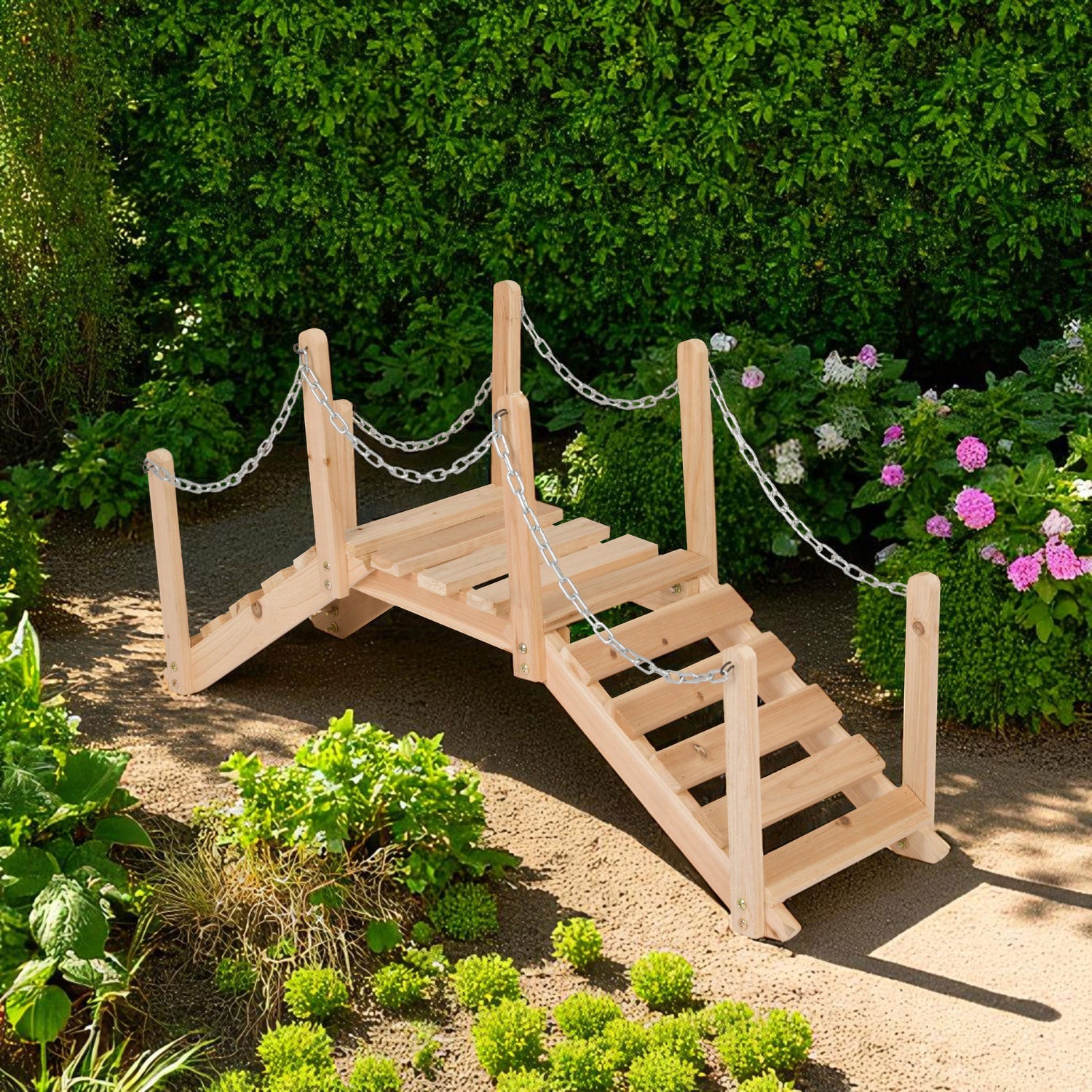 3 Ft. Decorative Cedar Garden Bridge, Natural