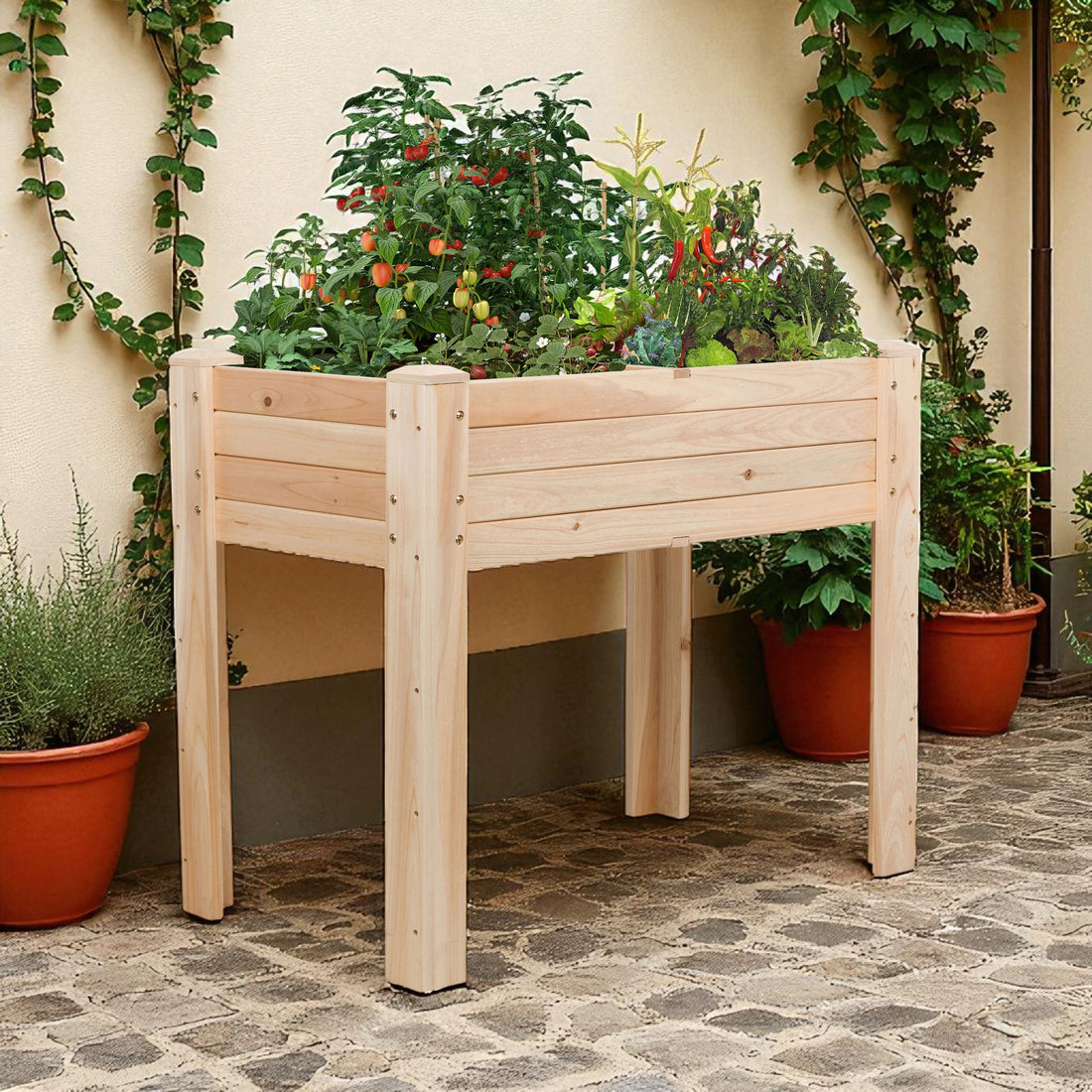 36&quot; Raised Garden Bed, Natural