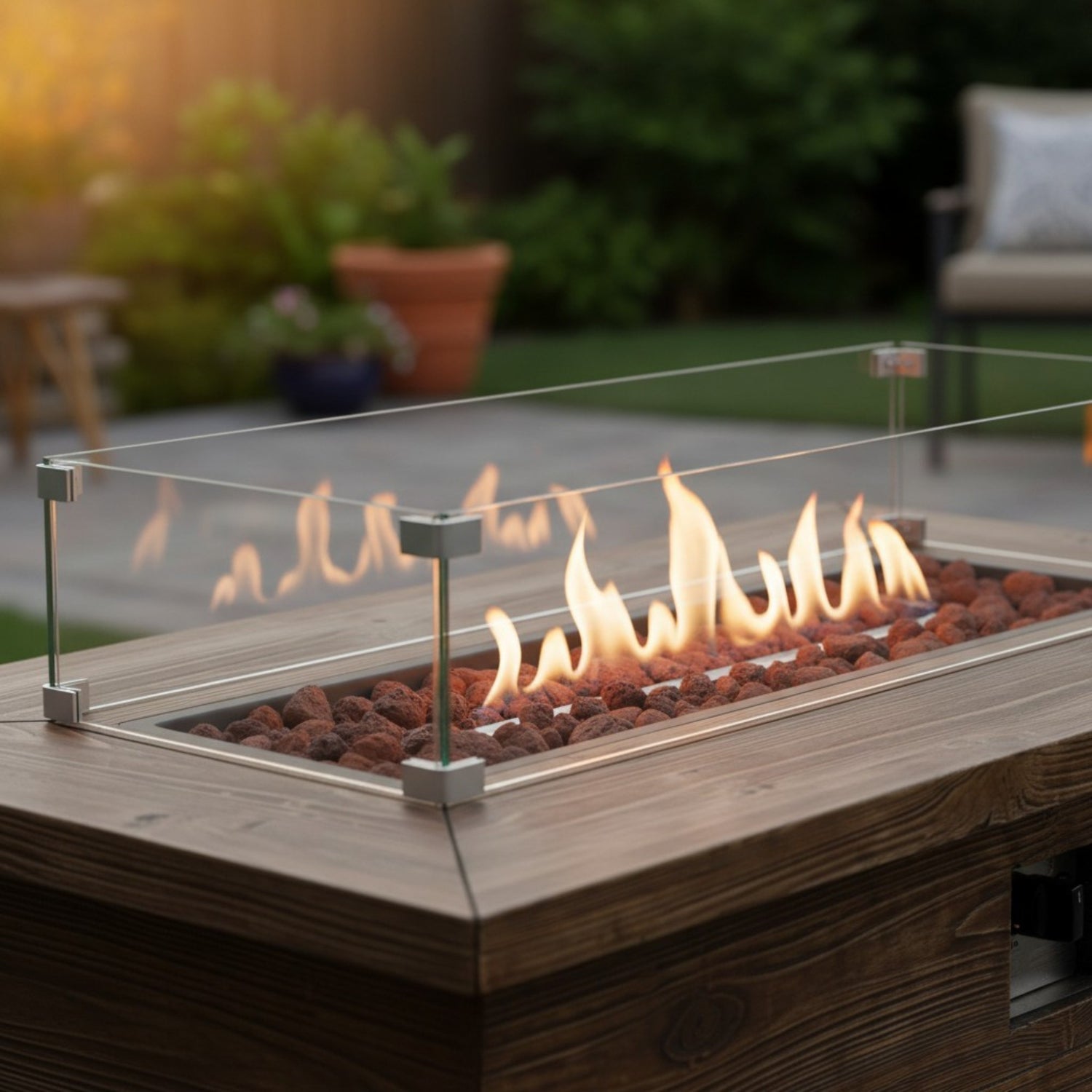 Rectangular Glass Wind Guard