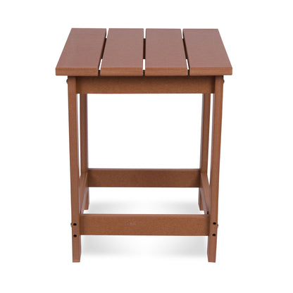 A small rectangular side table with a slatted top and four legs, shown on a plain white background. 