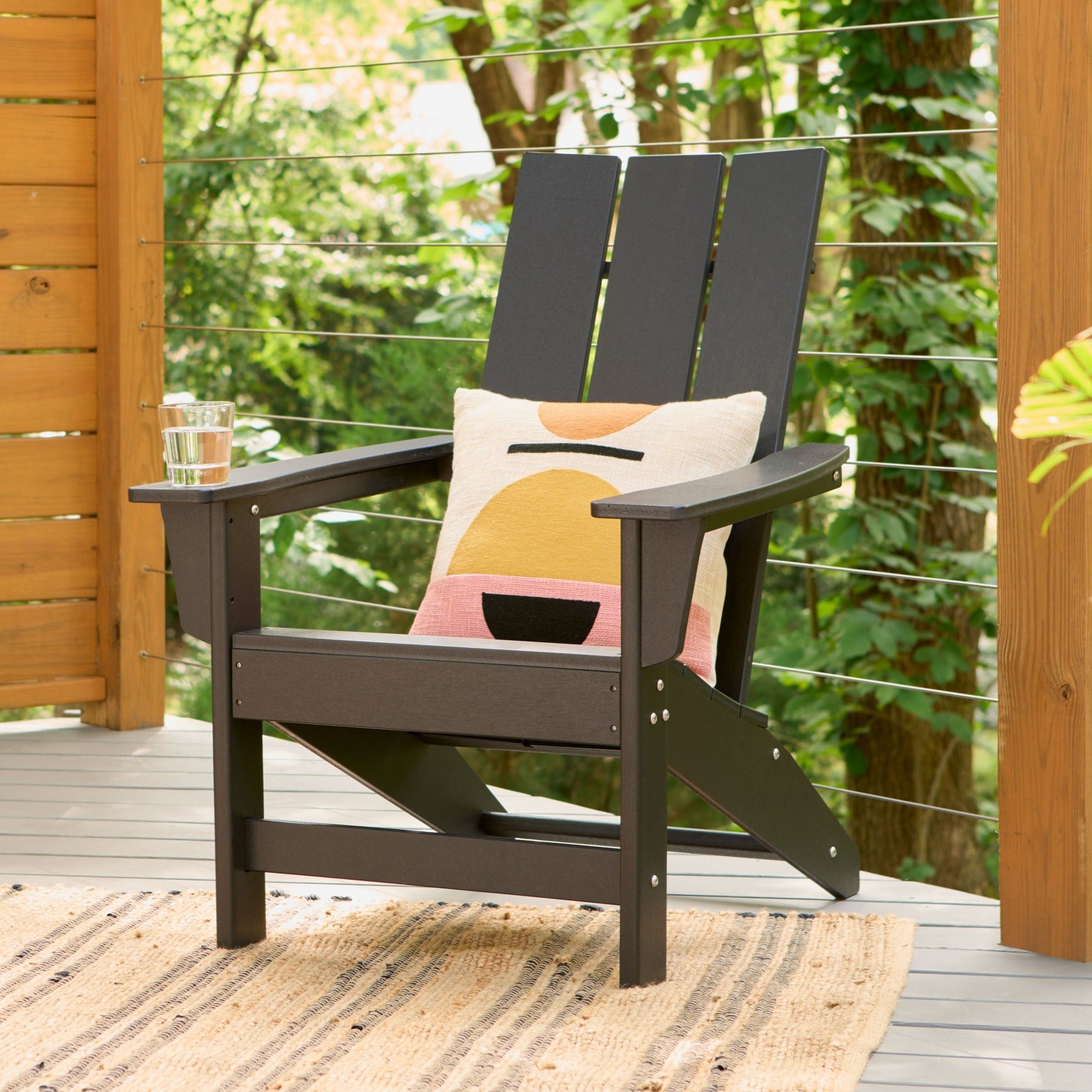 Modern Adirondack Chair, Black