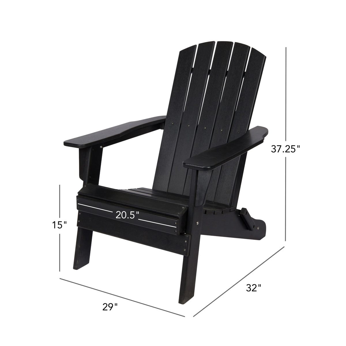 Seaside Mid-Century Modern Folding Adirondack Chair