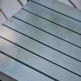 Close-up of a slats from rocking chair seat made of recycled plastic panels. 