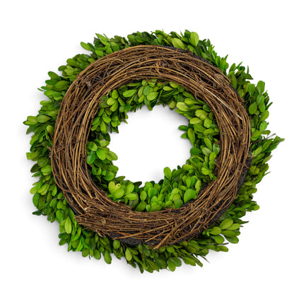 14" Preserved Boxwood Mini Ring Wreath, 2Pk