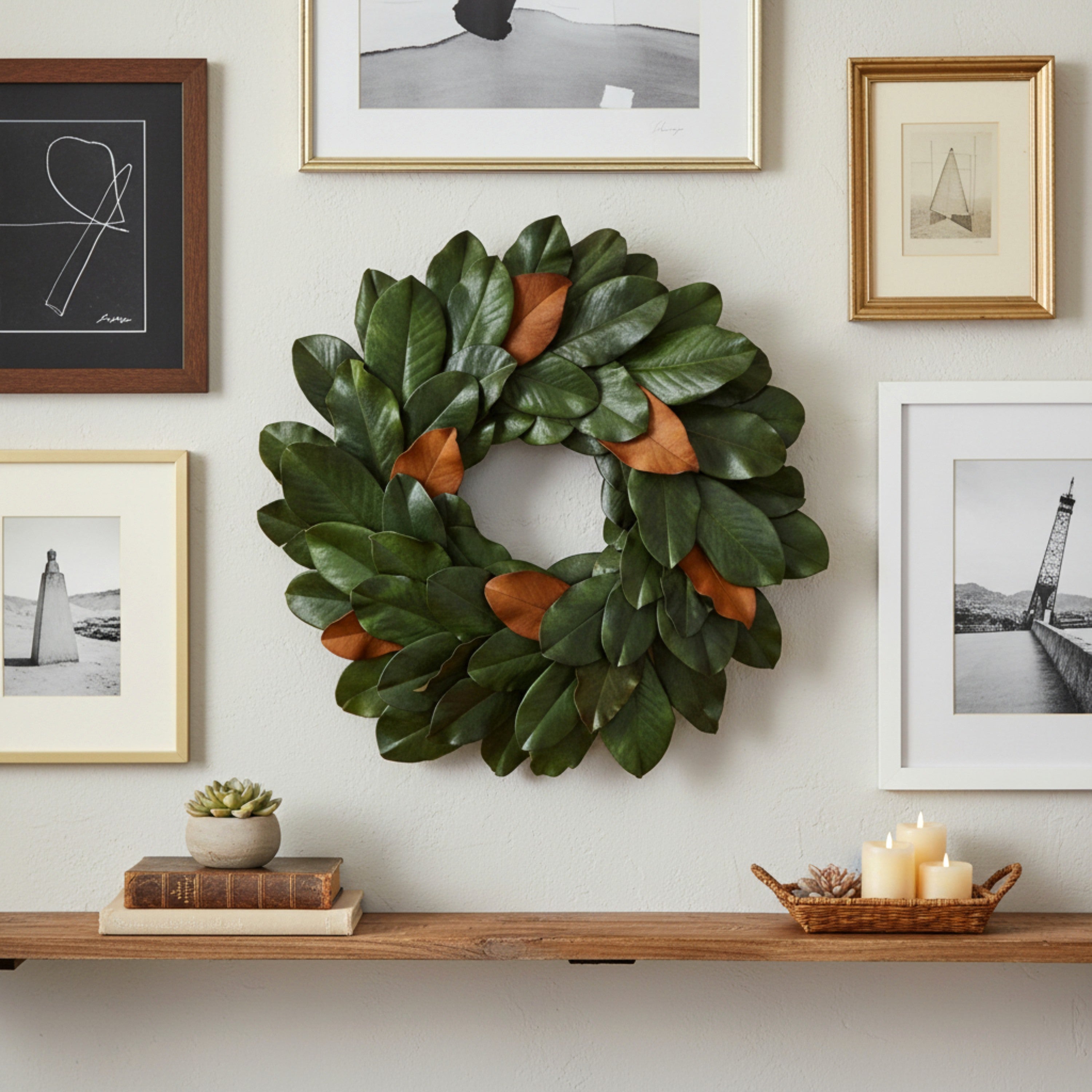 20" Preserved Magnolia Wreath