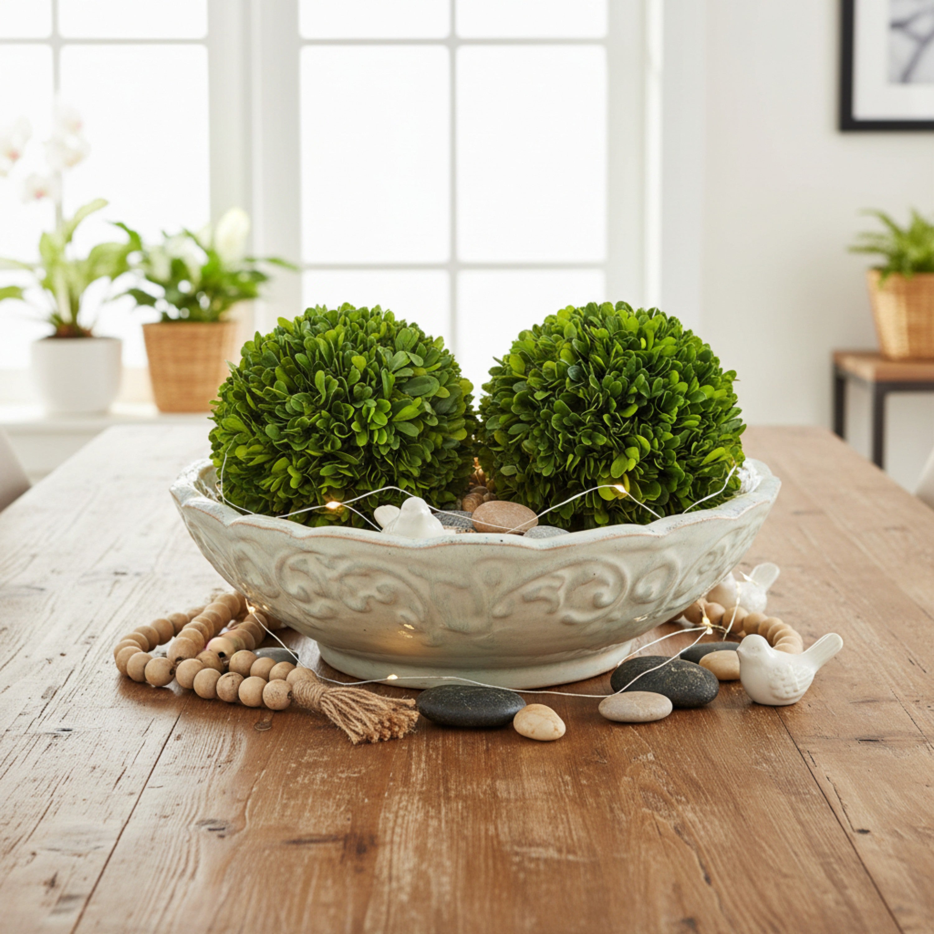 6" Preserved Boxwood Ball, 2Pk
