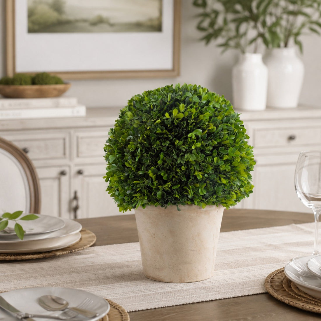 16" Preserved Boxwood Topiary