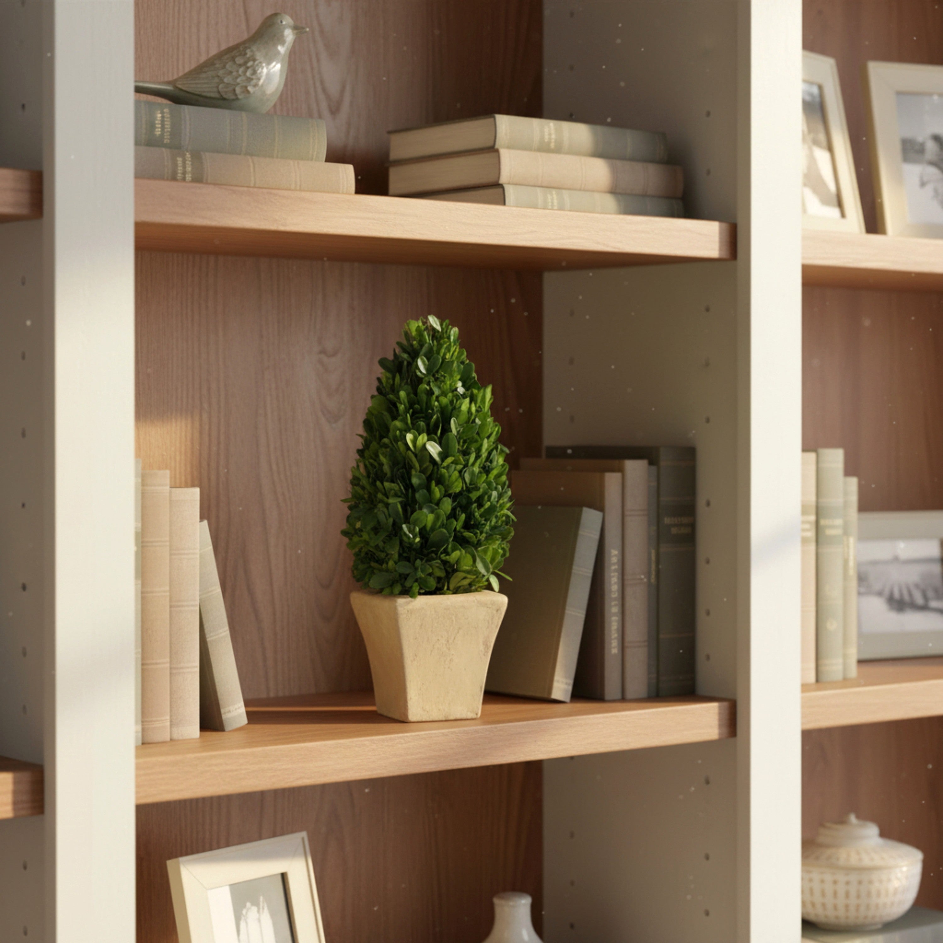 12" Preserved Cone-shaped Boxwood Topiary