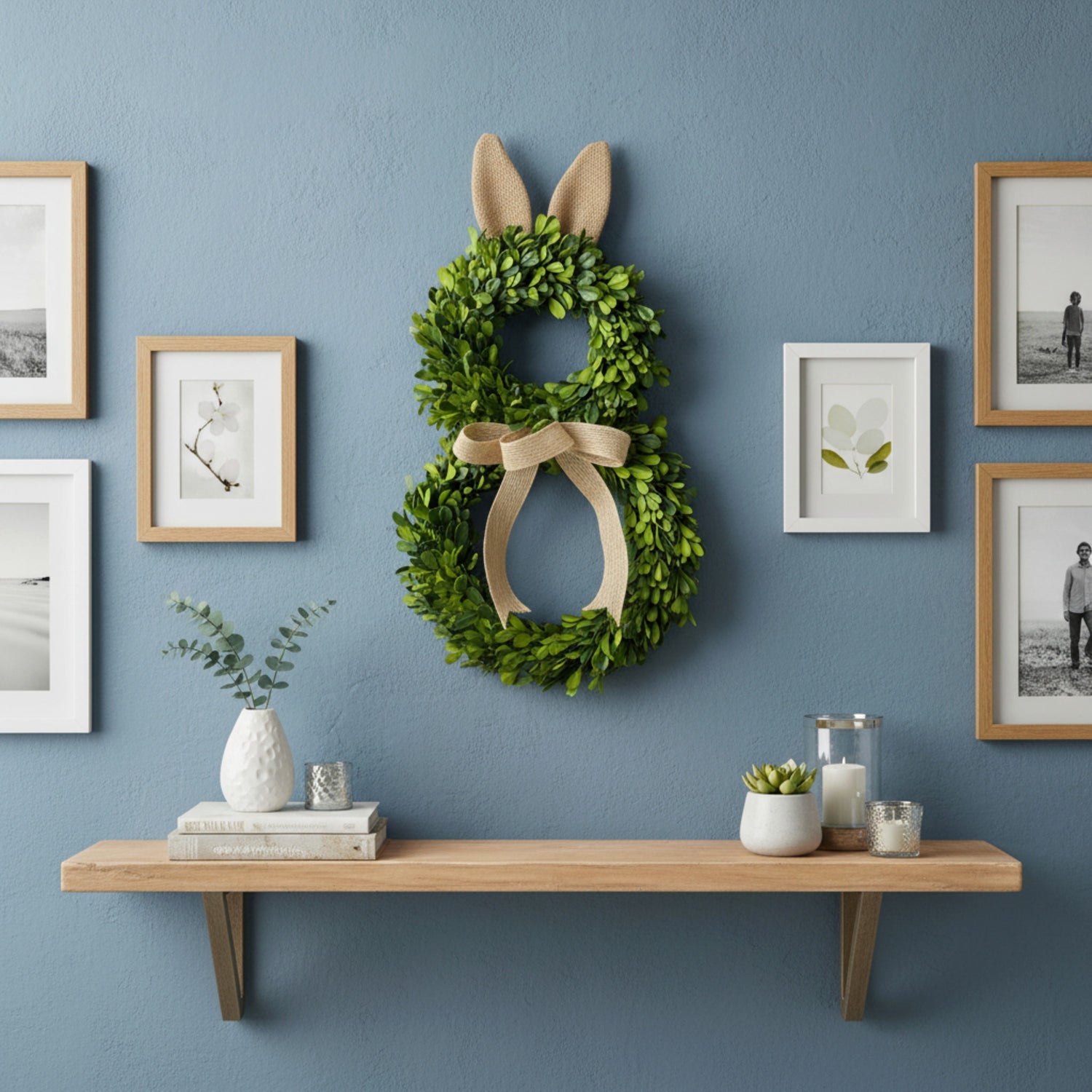 Preserved Boxwood Rabbit Shaped Topiary Décor