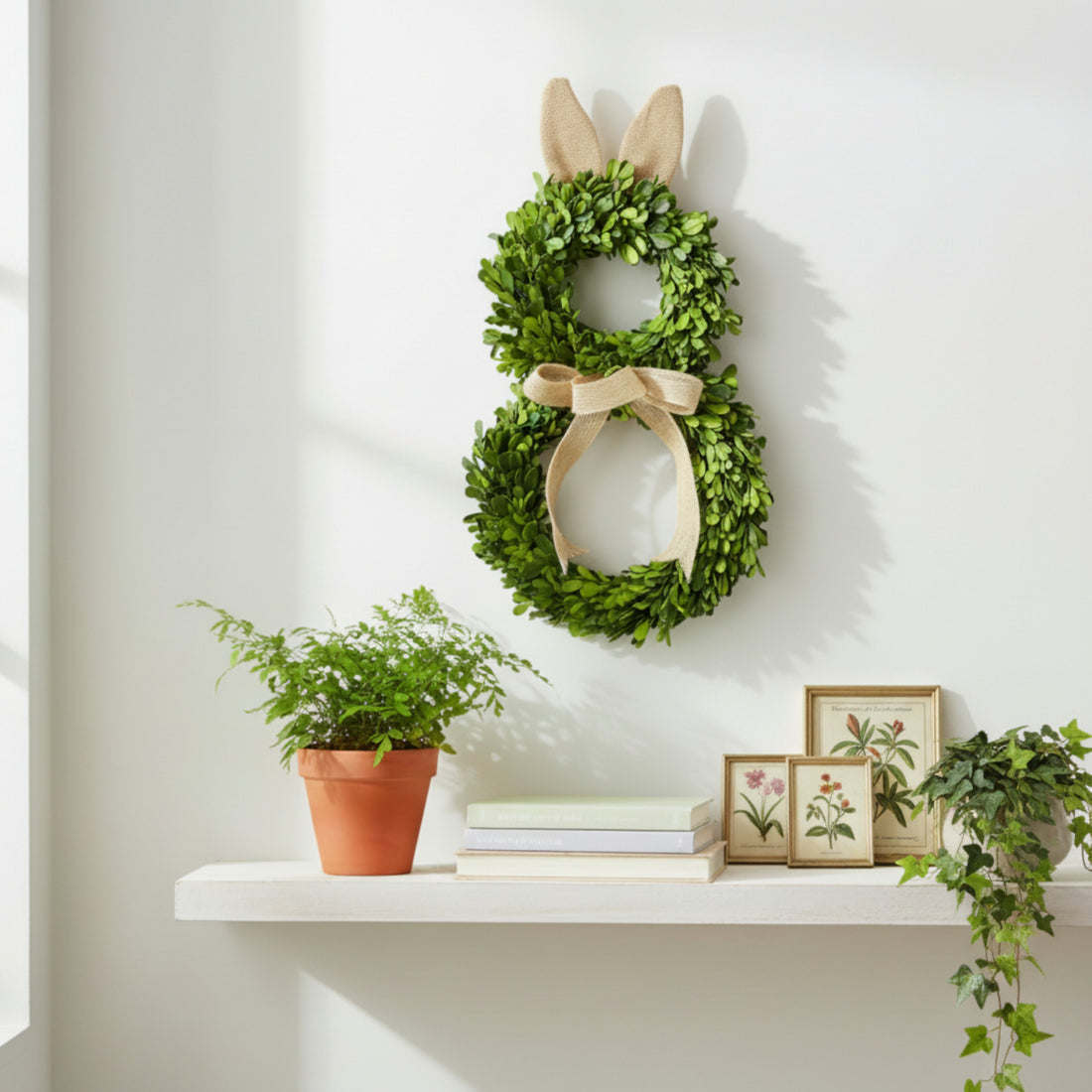 Preserved Boxwood Rabbit Shaped Topiary Décor