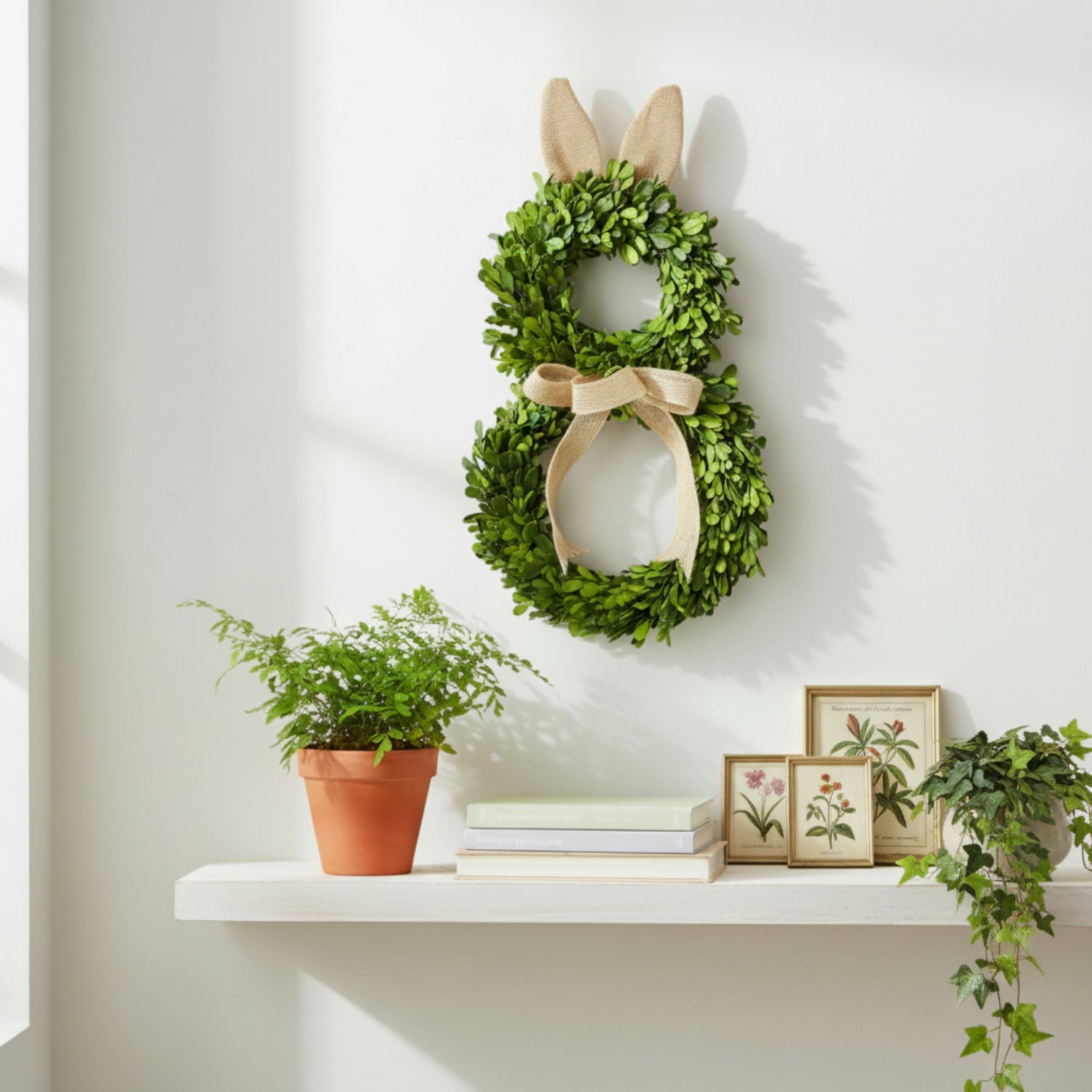 Preserved Boxwood Rabbit Shaped Topiary Décor