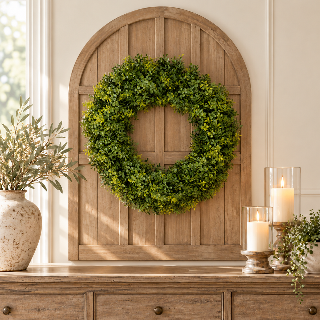 24" Artificial Boxwood Wreath