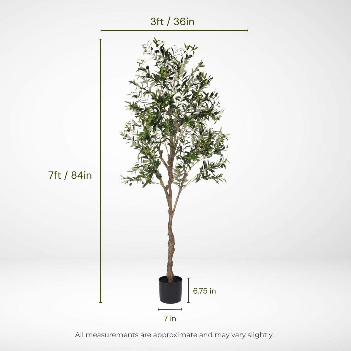 7' Faux Olive Tree