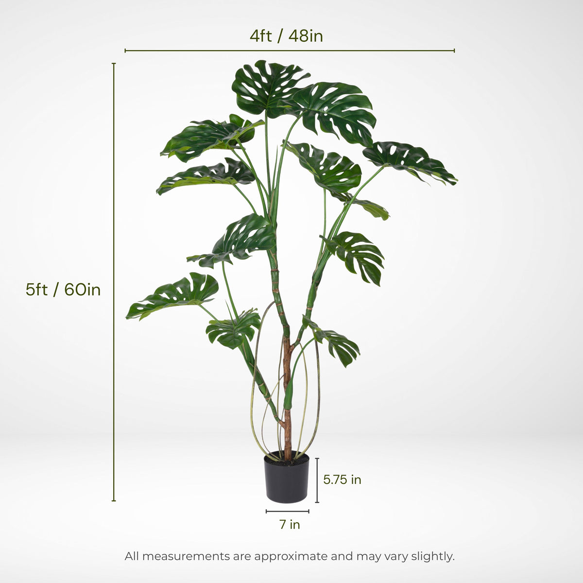 5' Faux Monstera Tree