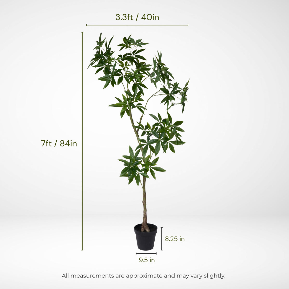 7' Faux Pachira Aquatica Money Tree