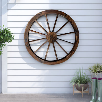 32&quot; Decorative Wagon Wheel/Trellis, Burnt Brown