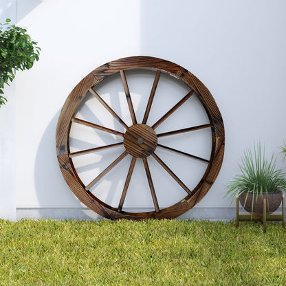 32&quot; Decorative Wagon Wheel/Trellis, Burnt Brown