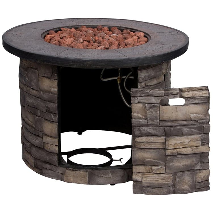 Sevilla Round Outdoor Propane Gas Fire, Outdoor Propane Fire Pit Table