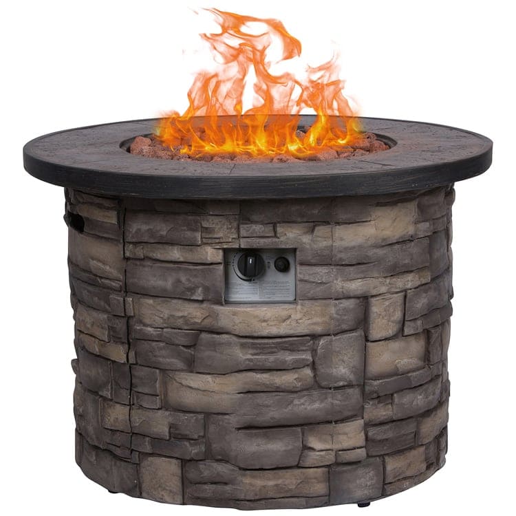 Sevilla Round Outdoor Propane Gas Fire, Round Propane Fire Pit Table