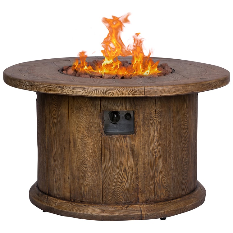 Merida Round Outdoor Propane Gas Fire, Propane Gas Fire Pit Table